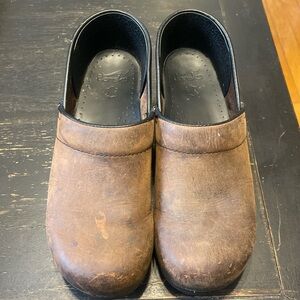Dansko Rustic Brown Leather Clogs